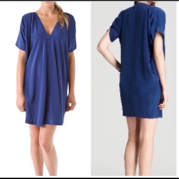 vince navy silk dress Women's Satin Slip Dress, Coastal Blue, Size XL